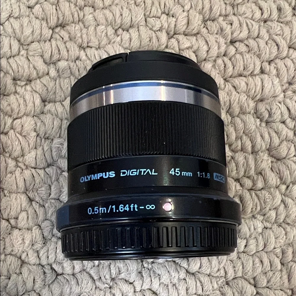 Olympus Digital 45mm Lens in Black and Silver